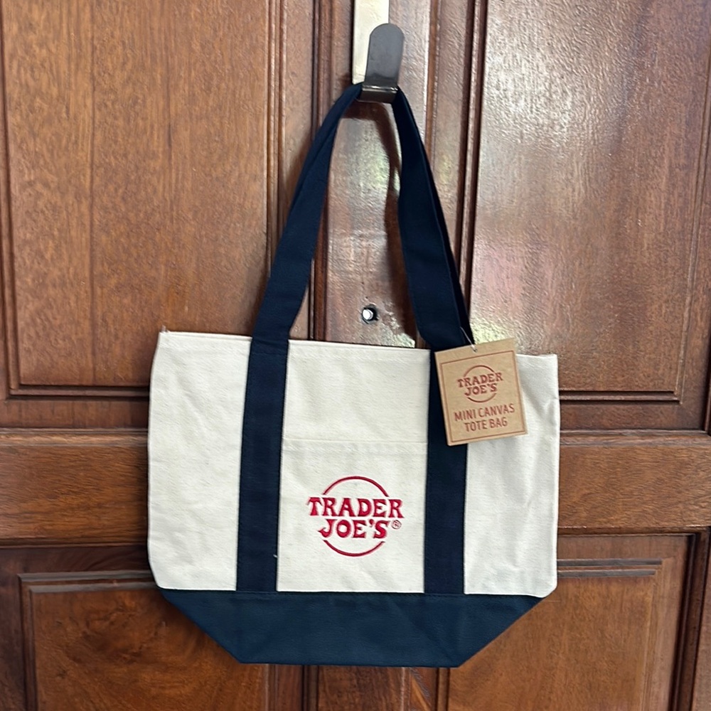 COPY - Dark blue Trader Joe's mini Canvas Tote Bag